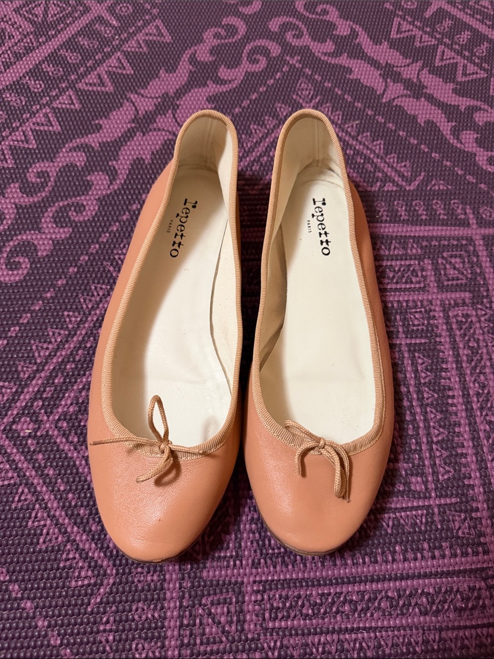 Repetto cendrillon nude pink Leather Ballet Flats 40.5